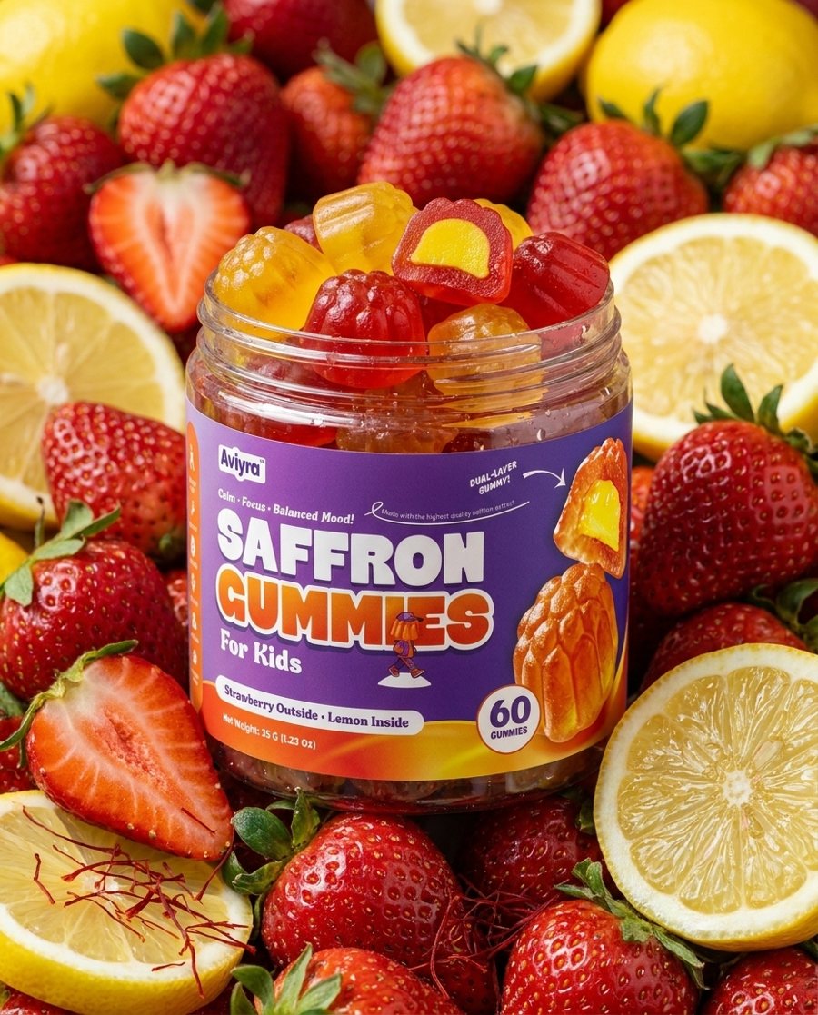 Aviyra Saffron Gummies jar