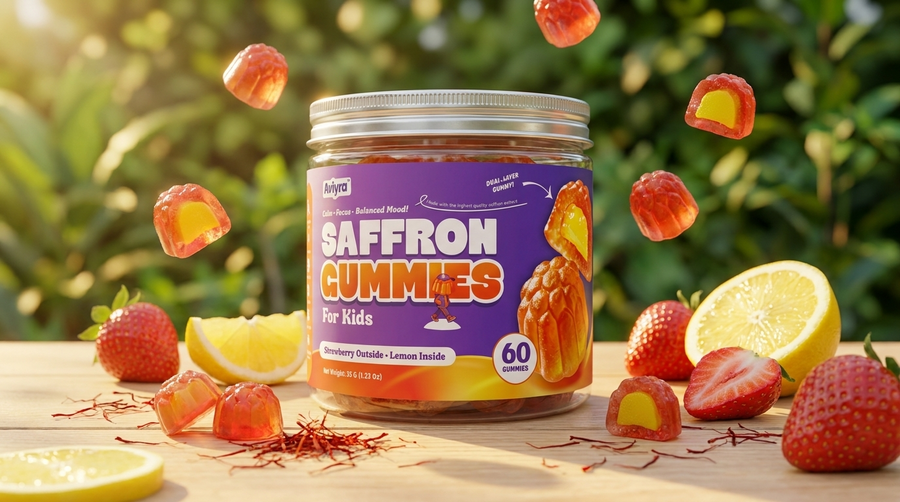Aviyra Saffron Gummies jar